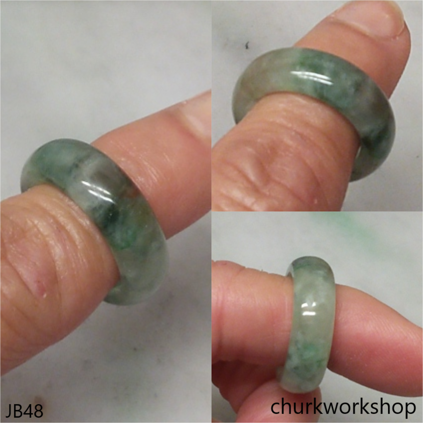 Light bluish green jade unisex band