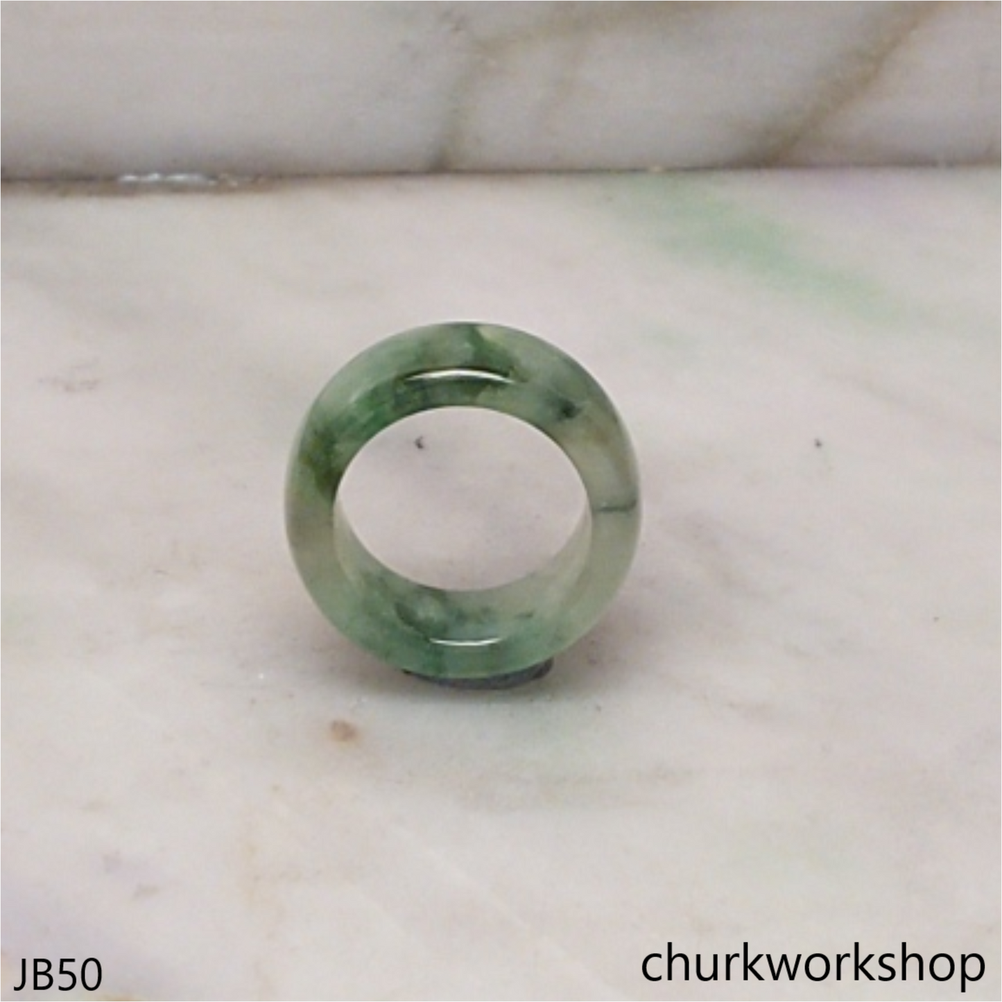 Light bluish green jade unisex band