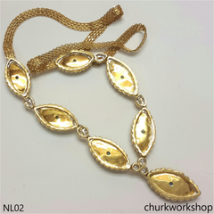 18K gold diamond jade necklace