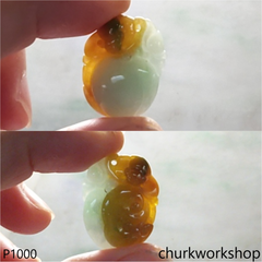 Multi color jade peach pendant