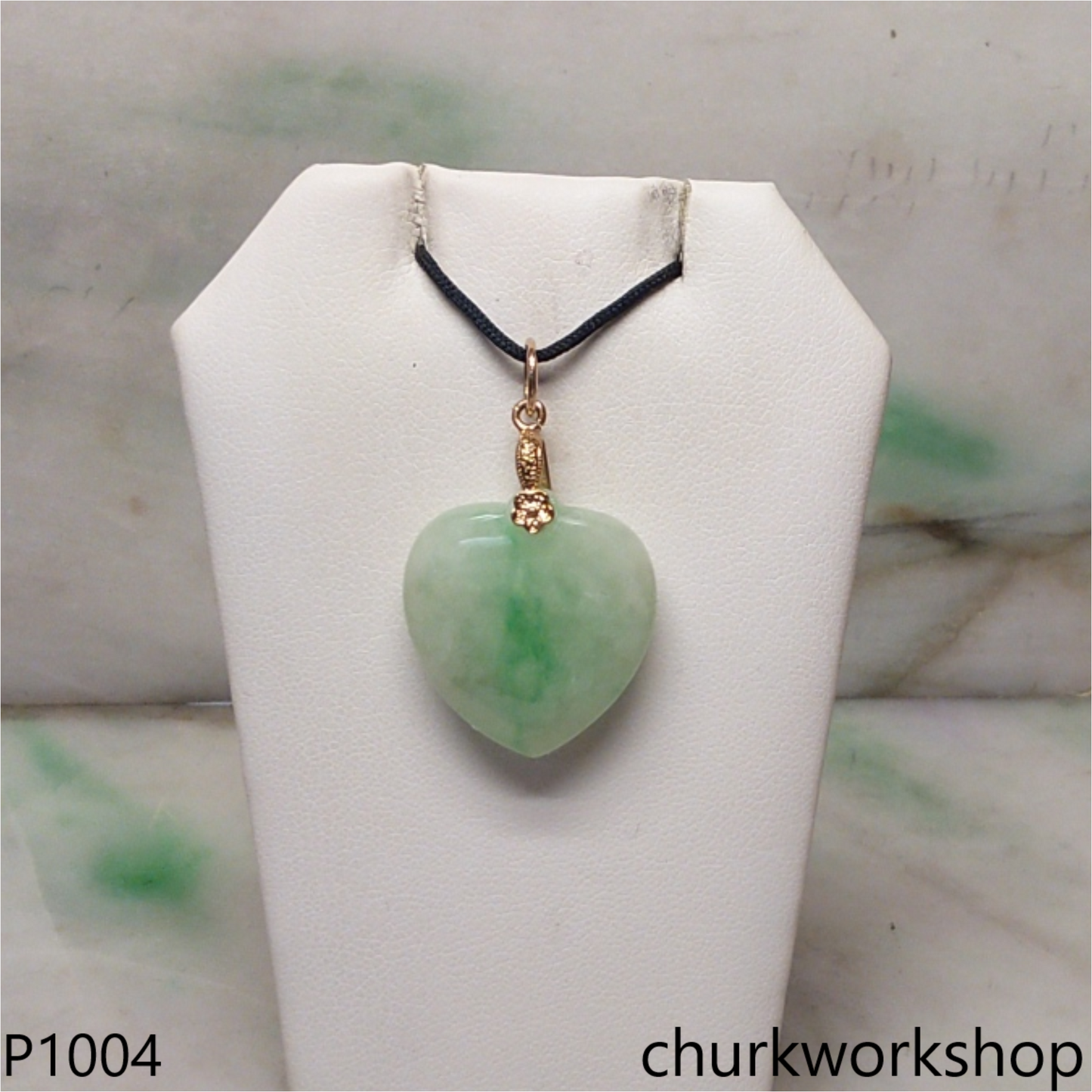 Light green jade heart