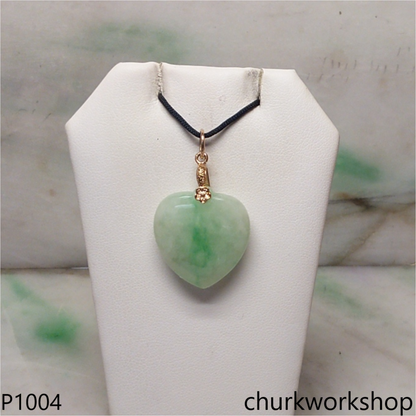 Light green jade heart