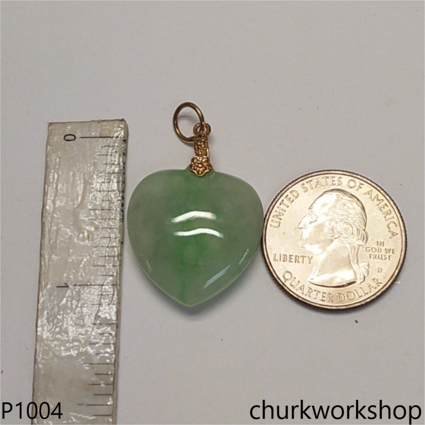 Light green jade heart