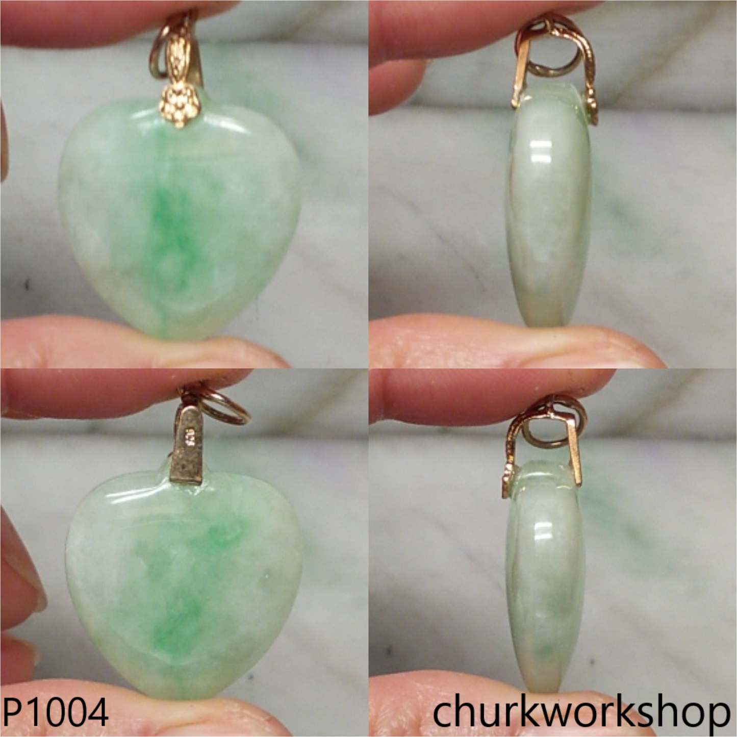 Light green jade heart