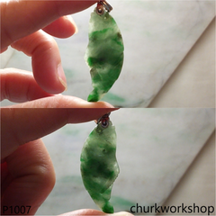 Bluish green jade fish pendant