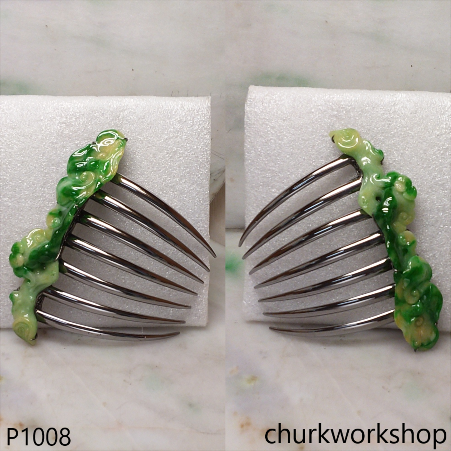 Jade craving hair side comb