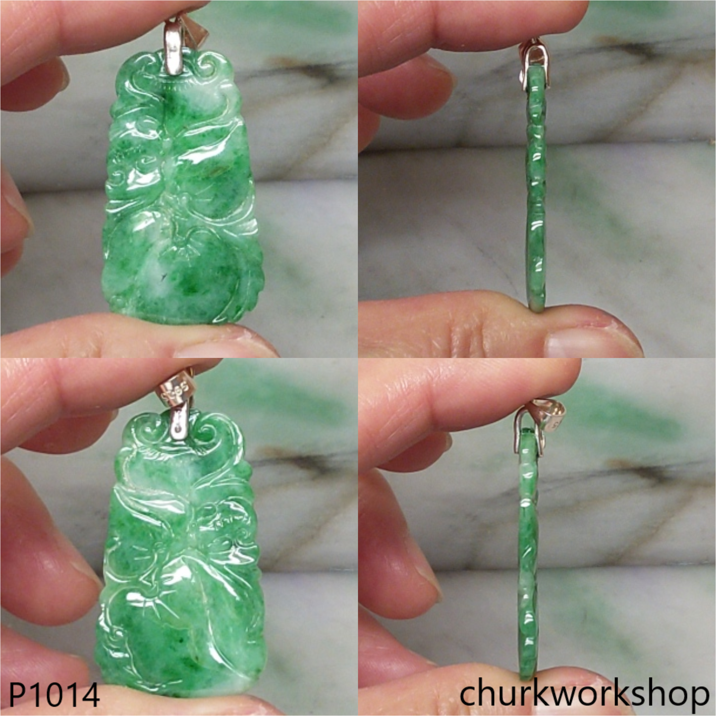 Green jade carving pendant