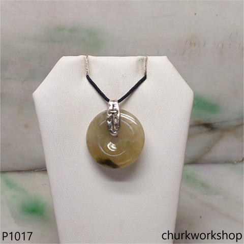 Light brownish round jade pendant
