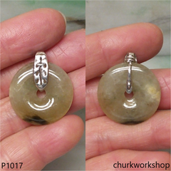 Light brownish round jade pendant