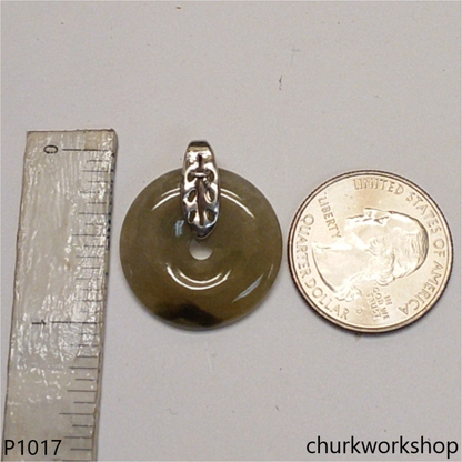Light brownish round jade pendant