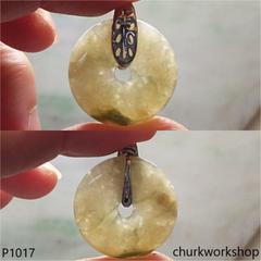 Light brownish round jade pendant