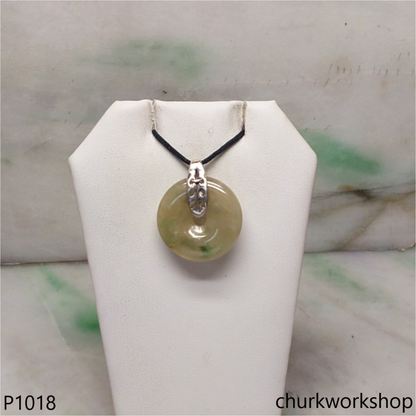 Light brownish round jade pendant