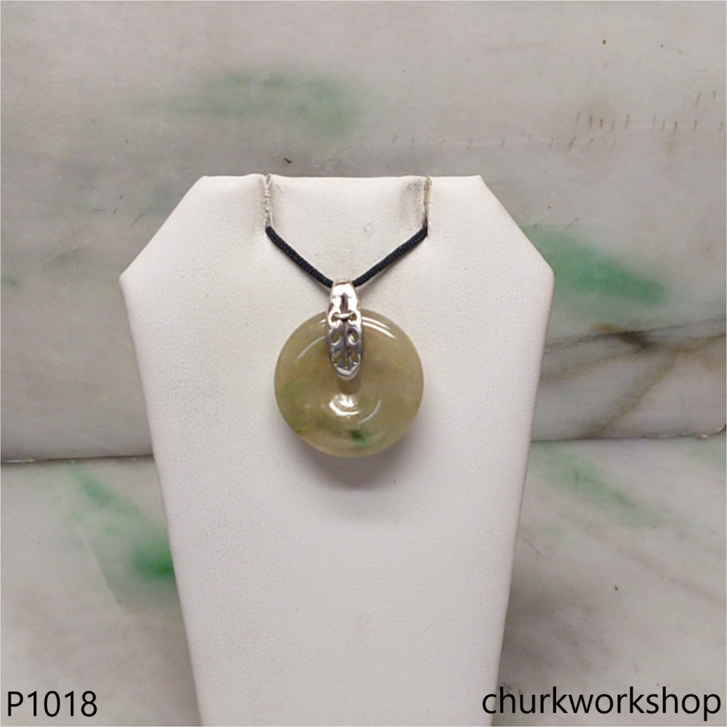 Light brownish round jade pendant
