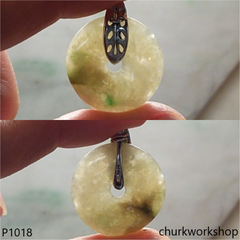 Light brownish round jade pendant