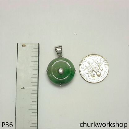Jade donut pendant 14K gold