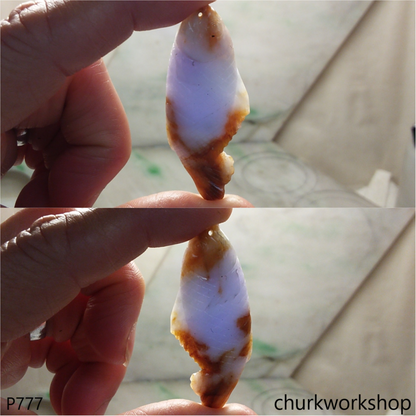 Lavender jade fish pendant