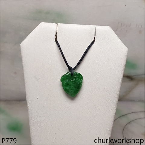 Small green jade peach pendant