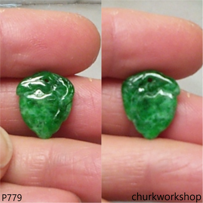 Small green jade peach pendant