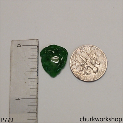 Small green jade peach pendant
