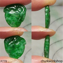 Small green jade peach pendant