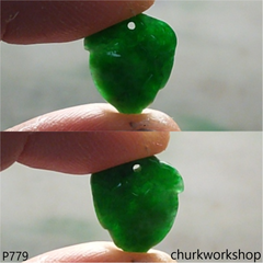 Small green jade peach pendant