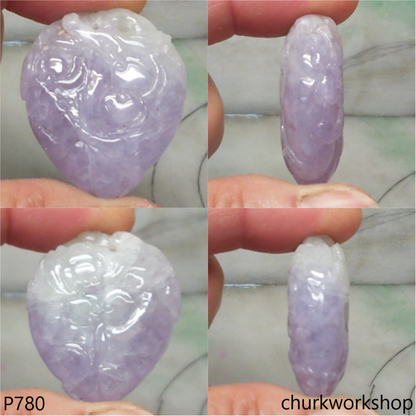 Lavender jade peach pendant
