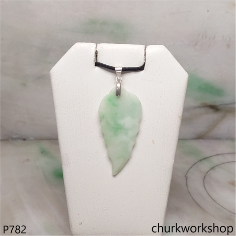 Light green jade leaf pendant