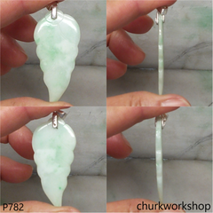 Light green jade leaf pendant