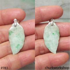 Light green jade leaf pendant