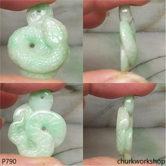 Jade snake pendant