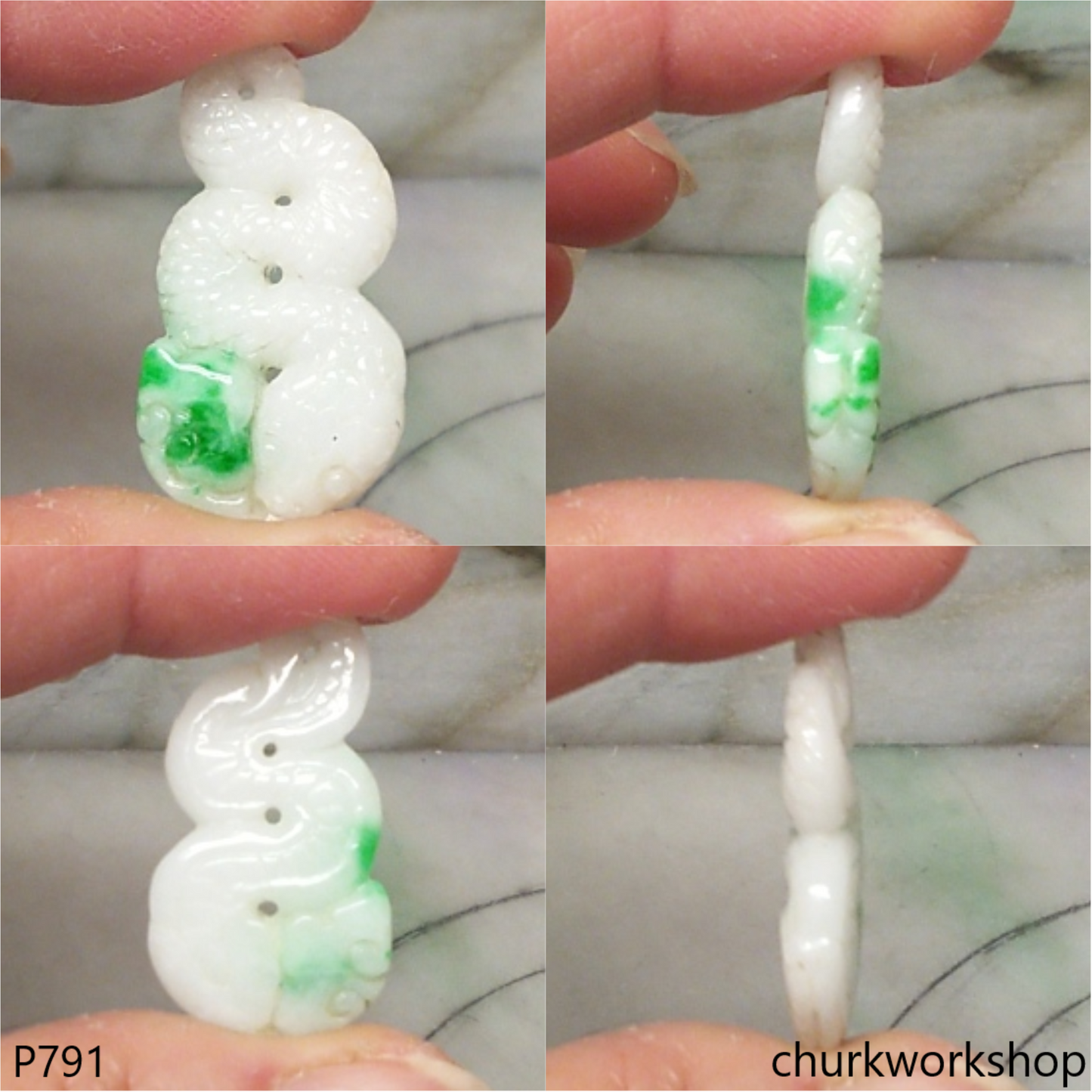 Jade snake pendant