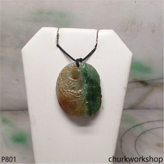 Multi-color jade fish pendant