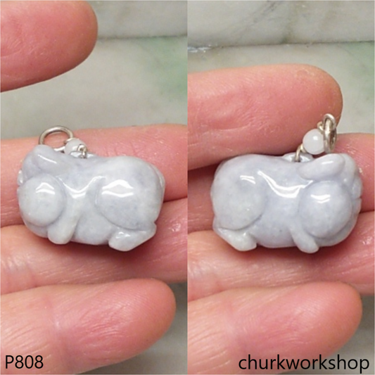 Lavender jade pig pendant