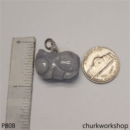 Lavender jade pig pendant