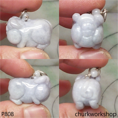 Lavender jade pig pendant