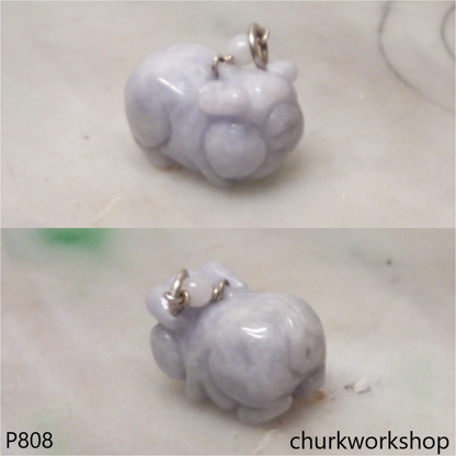 Lavender jade pig pendant