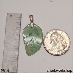 Light green jade leaf pendant