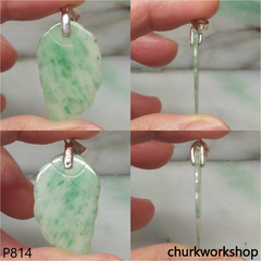 Light green jade leaf pendant