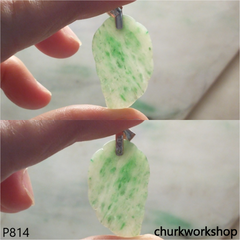 Light green jade leaf pendant