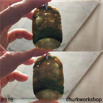 Multicolor jade pendant