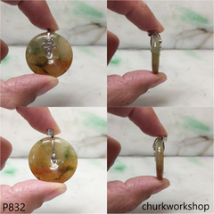 multicolor jade Donut pendant