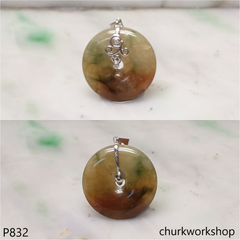 multicolor jade Donut pendant