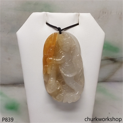Monkey King jade pendant