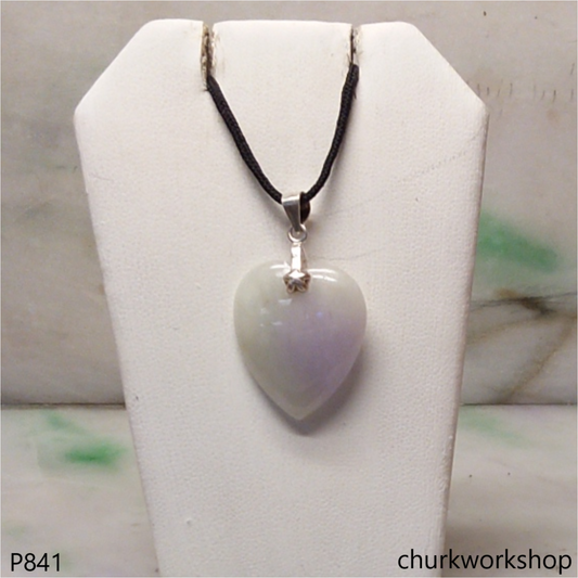Light lavender jade heart pendant
