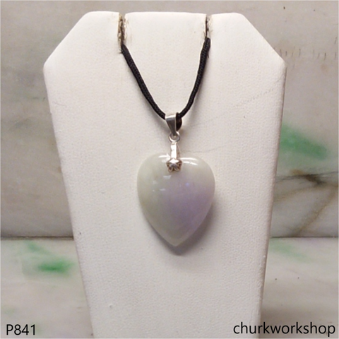 Light lavender jade heart pendant