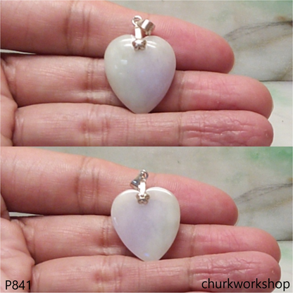 Light lavender jade heart pendant
