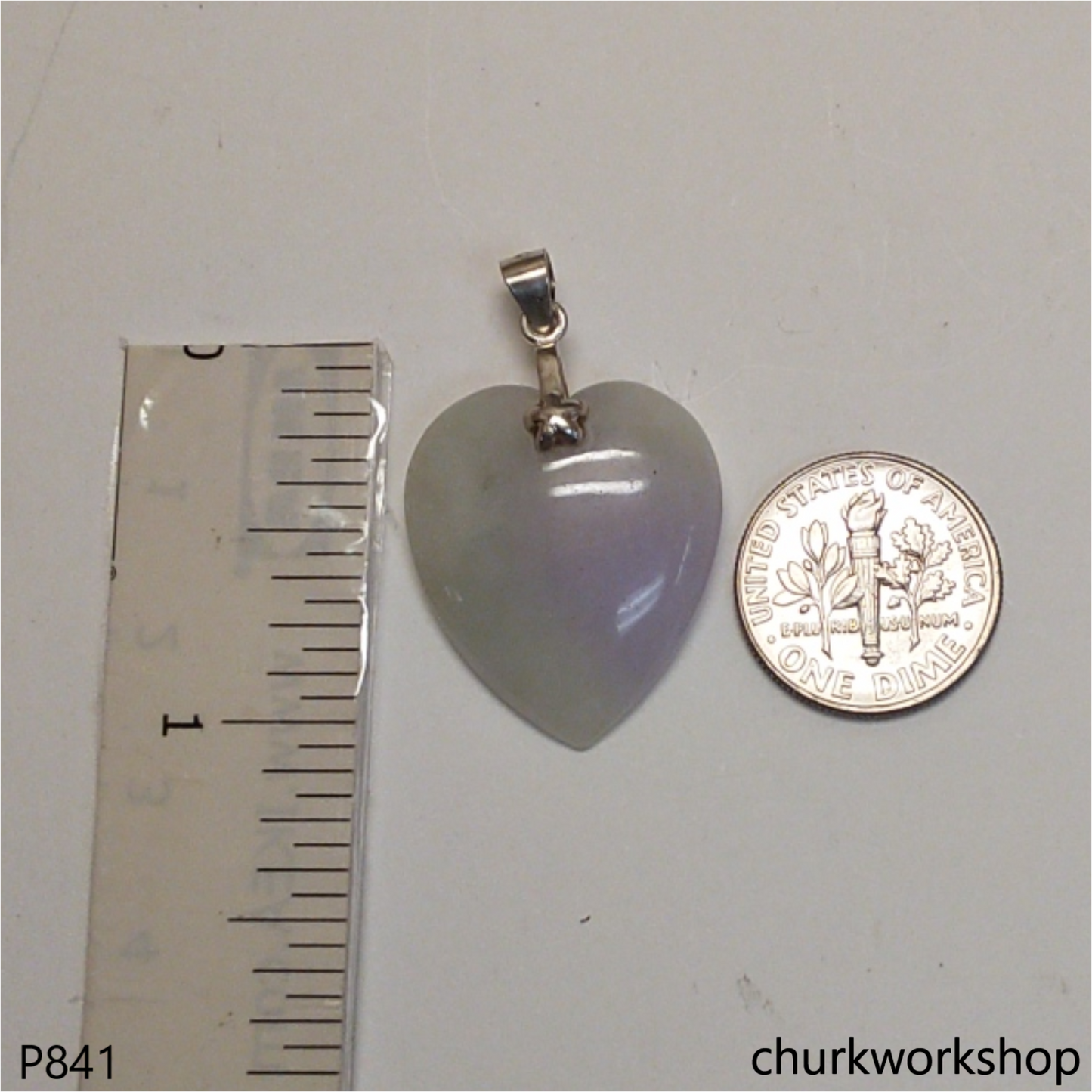 Light lavender jade heart pendant