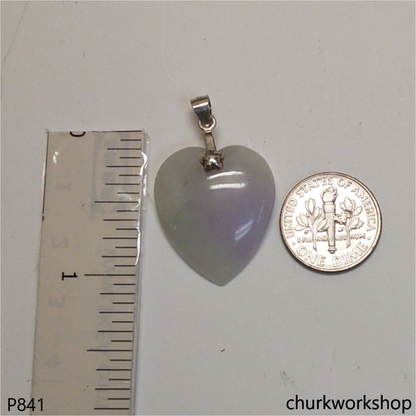 Light lavender jade heart pendant