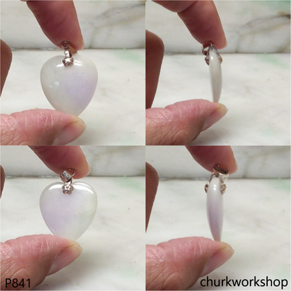 Light lavender jade heart pendant