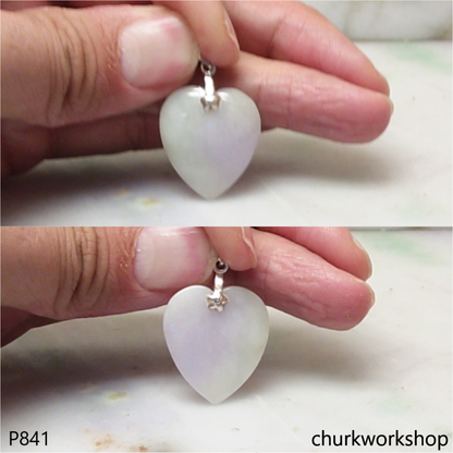Light lavender jade heart pendant